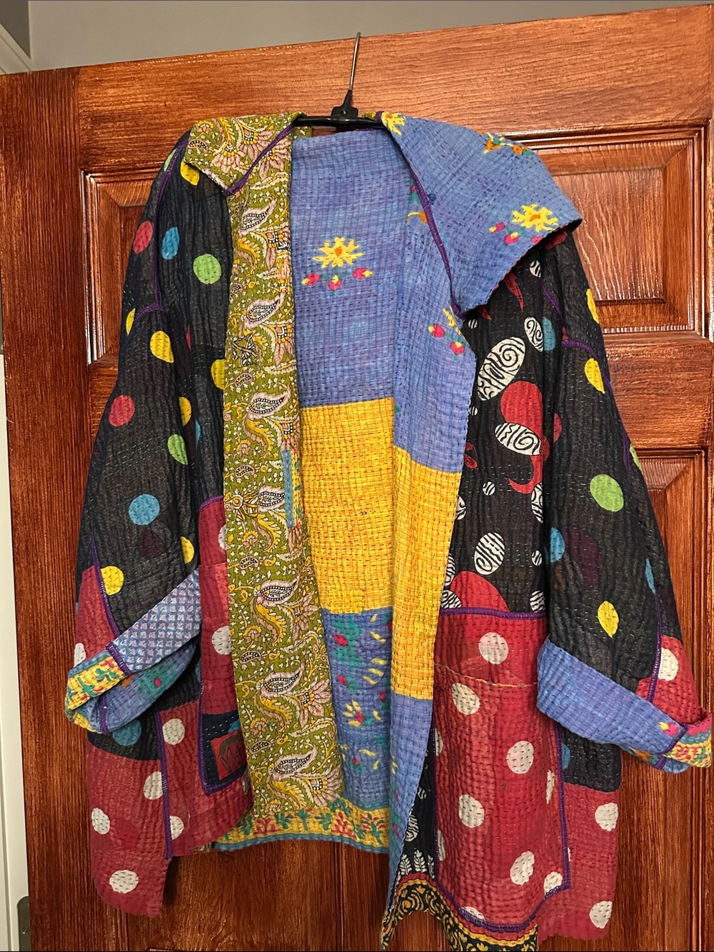 Mieko Mintz  Multicolor Polka Dot Women's Jacket - one Size Reversible